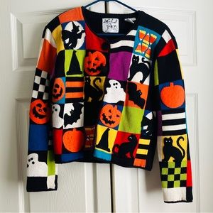 Michael Simon Halloween Cardigan Sweater Small